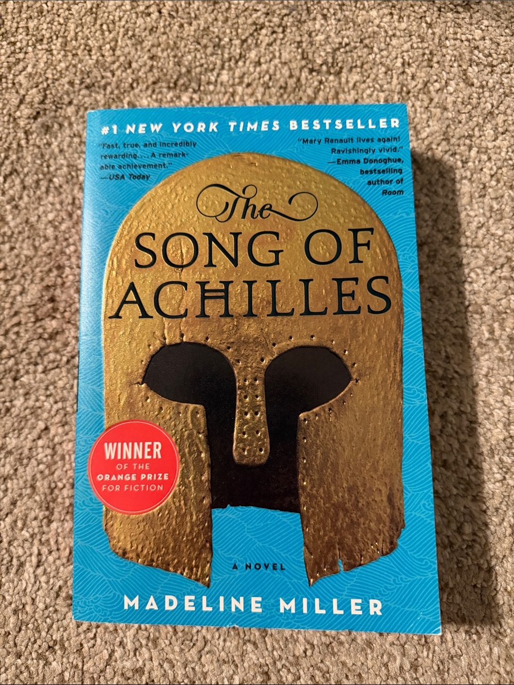 Madeline Blue Cover with Gold Helmet - The Song of Achilles